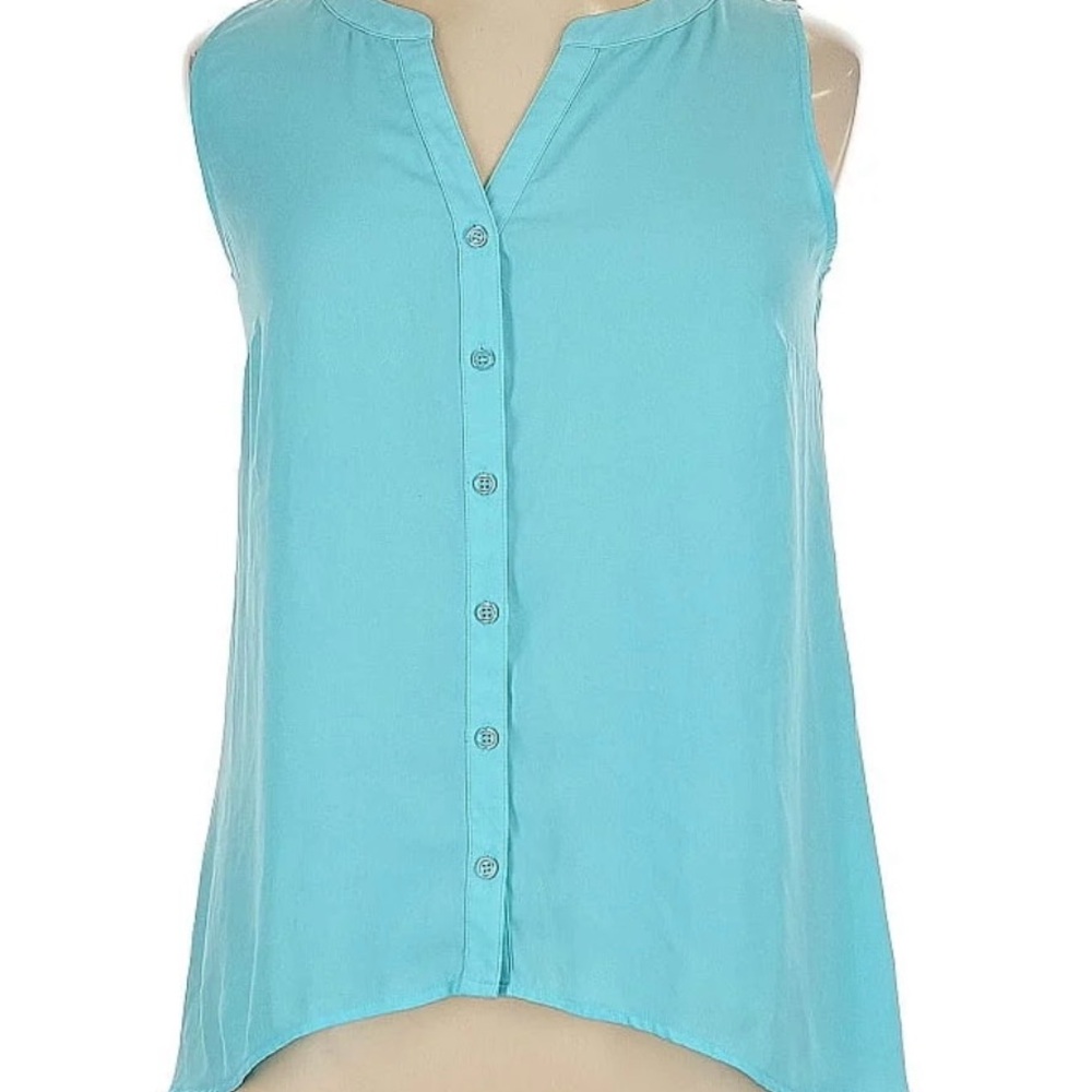 INC International Concepts Turquoise/Teal Sleeveless Blouse